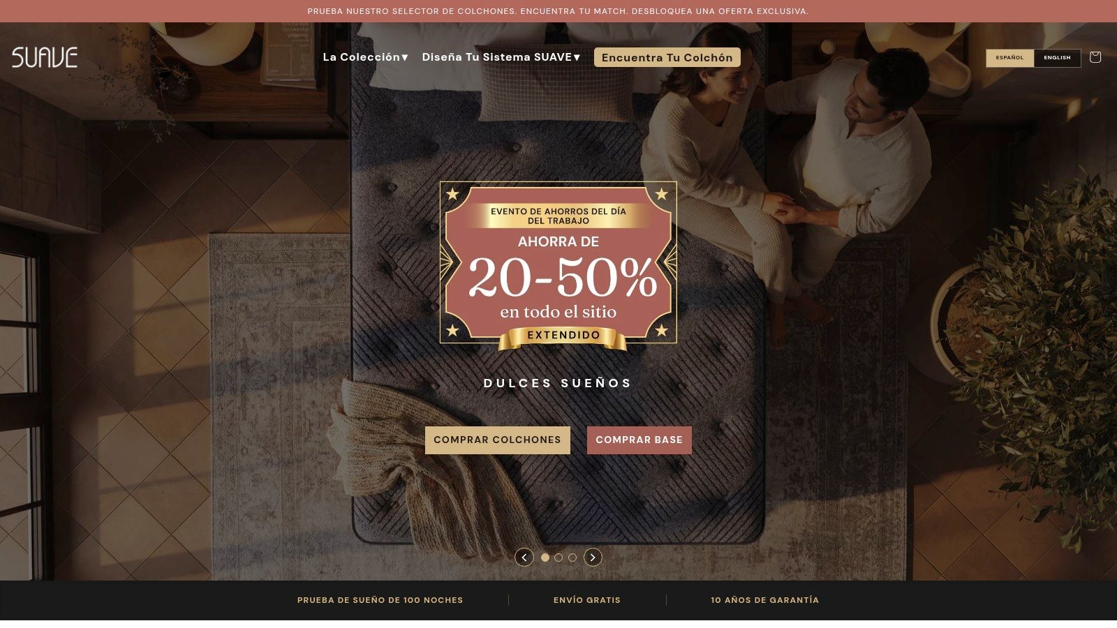 Screenshot from https://www.suavemattress.com