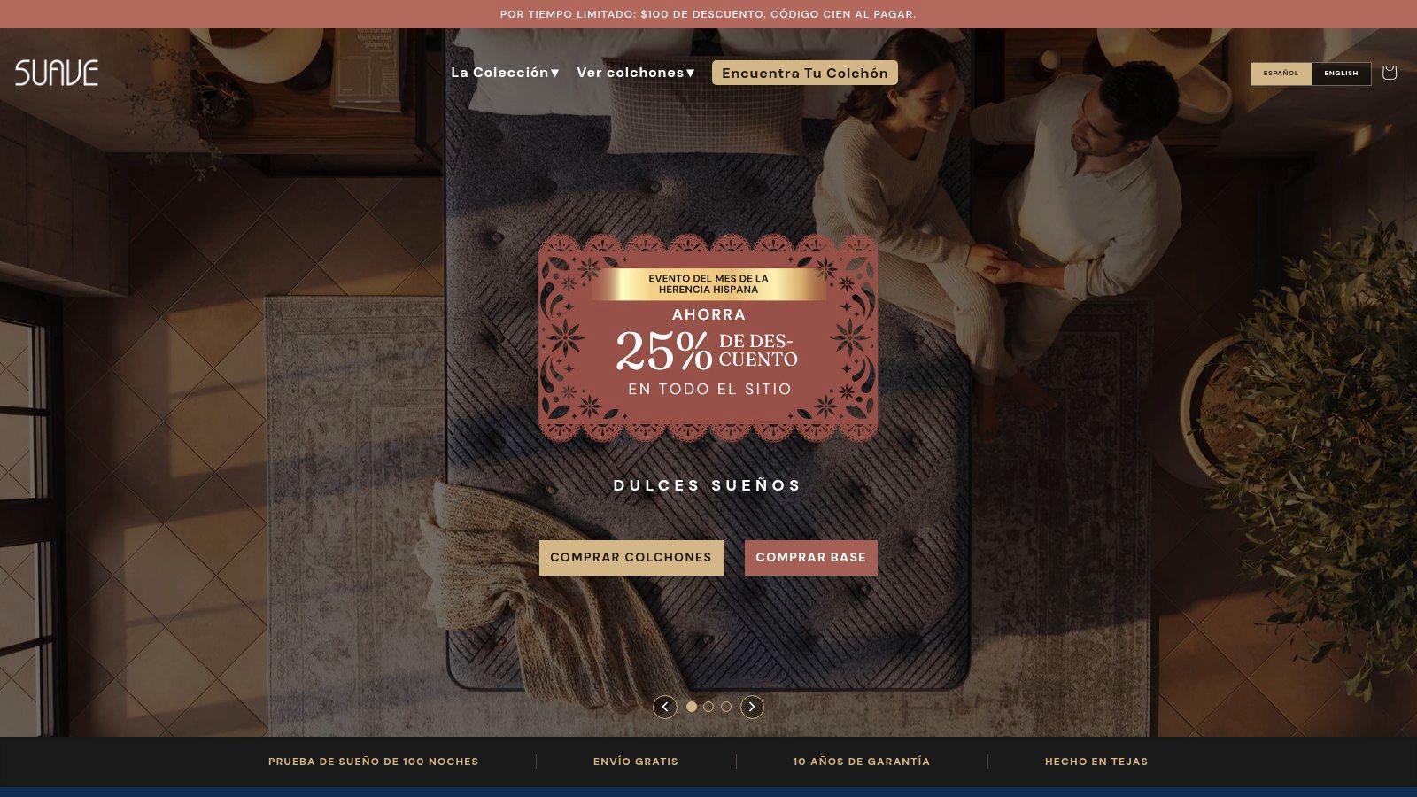 Screenshot from https://www.suavemattress.com