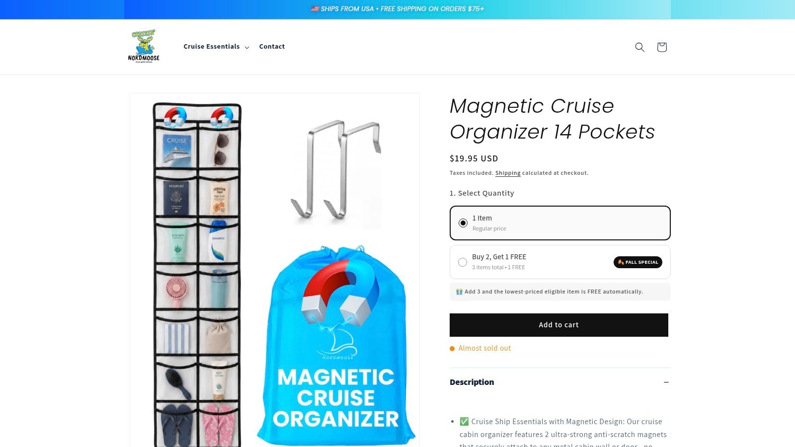 Magnetic Cruise Organizer 14 Pockets - Default Title