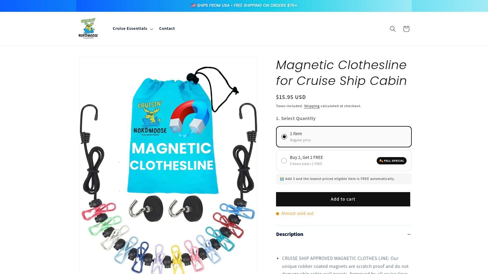 Magnetic Clothesline for Cruise Ship Cabin - Default Title