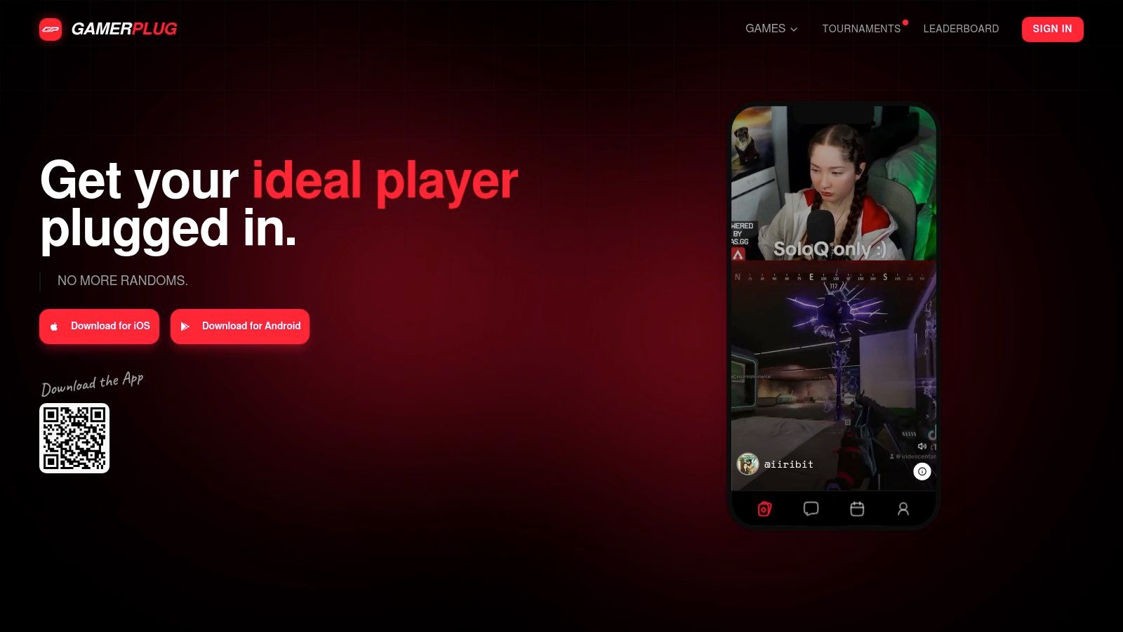 Screenshot from https://gamerplug.app