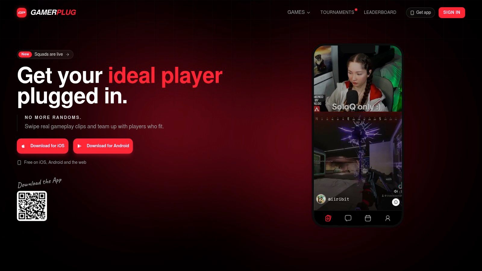 Screenshot from https://gamerplug.app