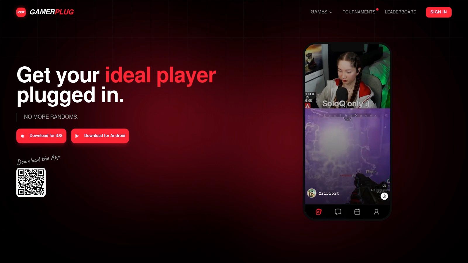 Screenshot from https://gamerplug.app
