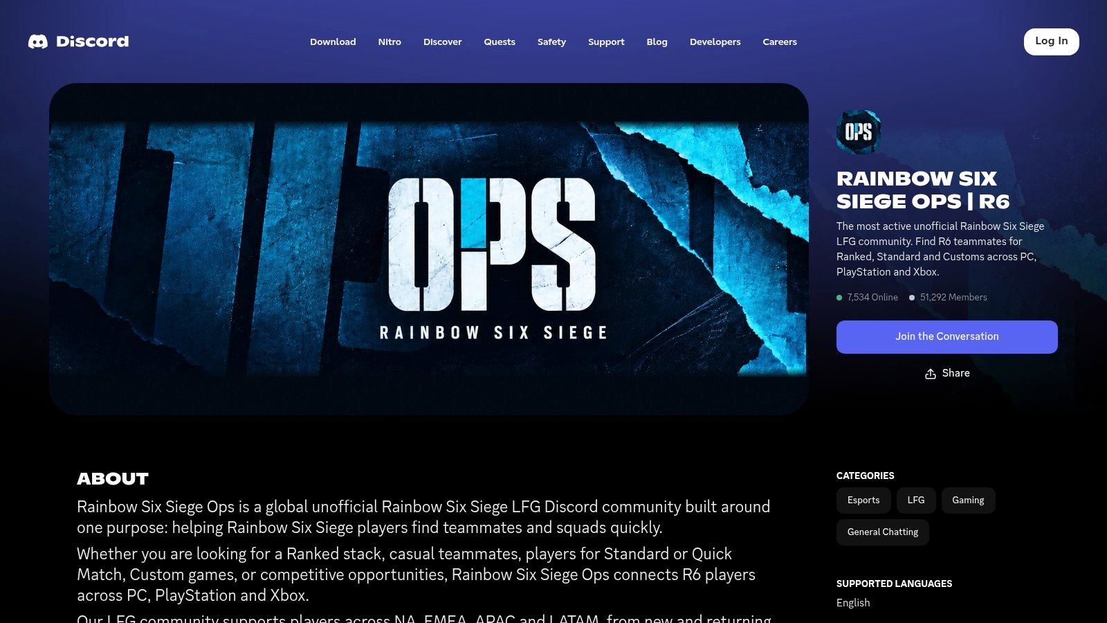 Rainbow Six Siege Ops Discord