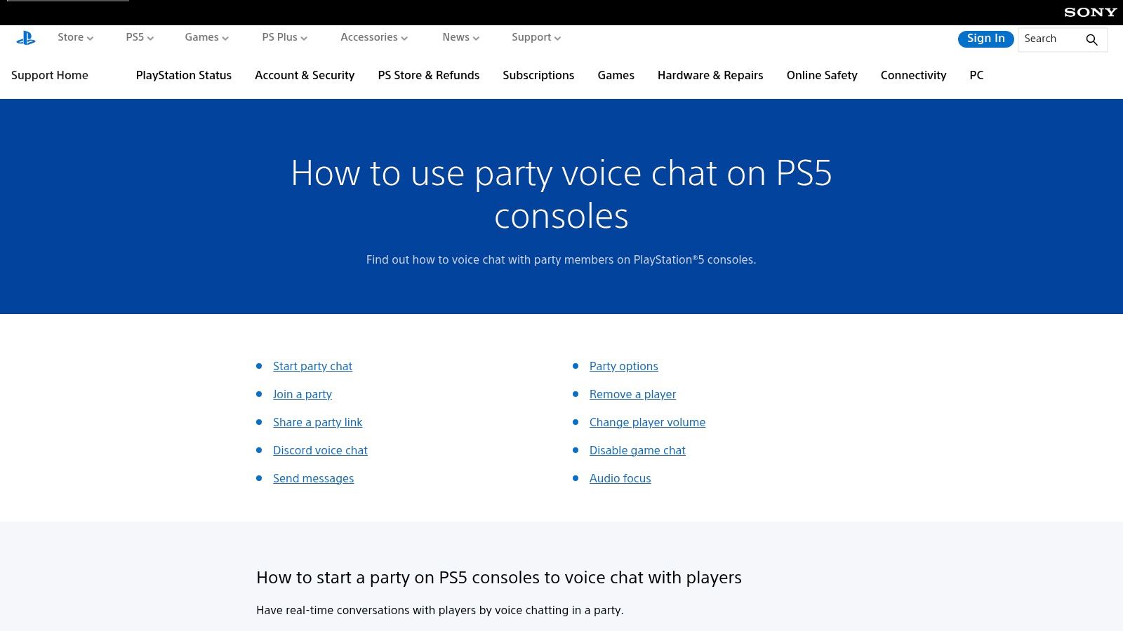 PlayStation Party Voice Chat