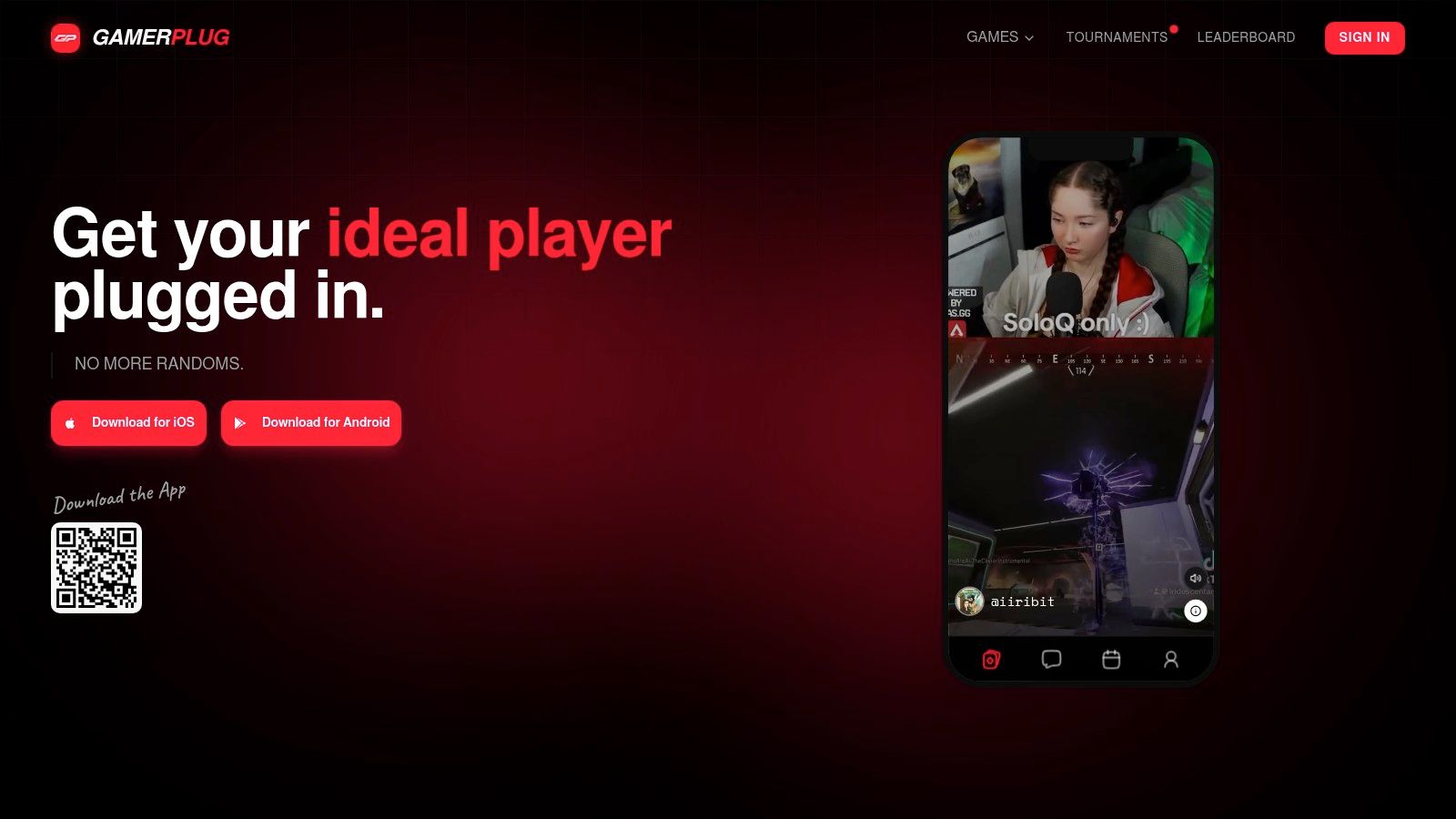 Screenshot from https://gamerplug.app