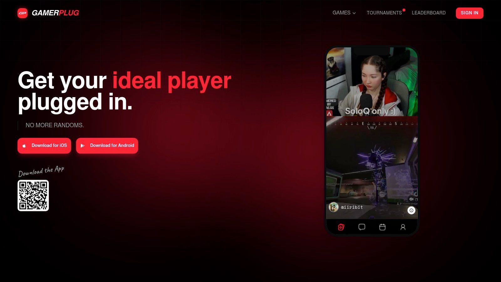 Screenshot from https://gamerplug.app