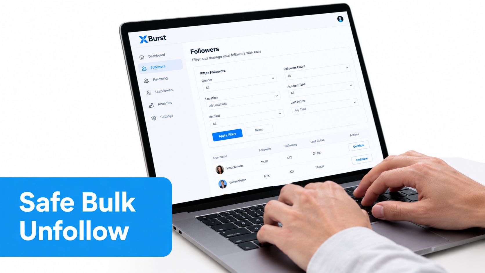 Screenshot from https://xburst.app/screenshots/bulk-unfollow-queue.png