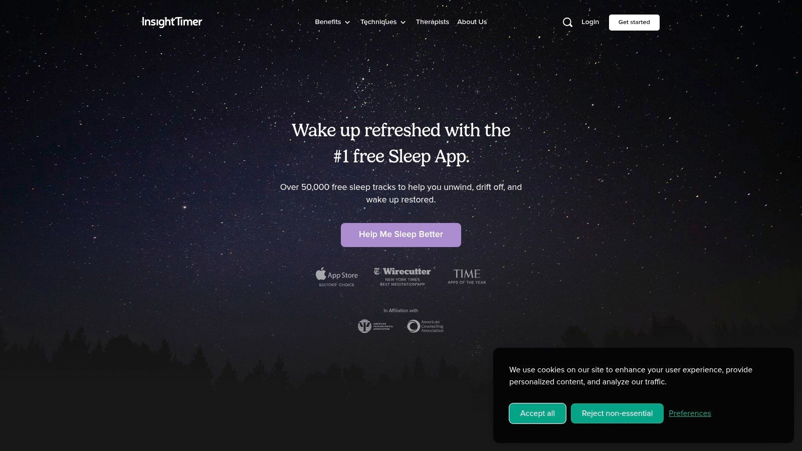 Søvnmeditationer og lyd i Insight Timer
