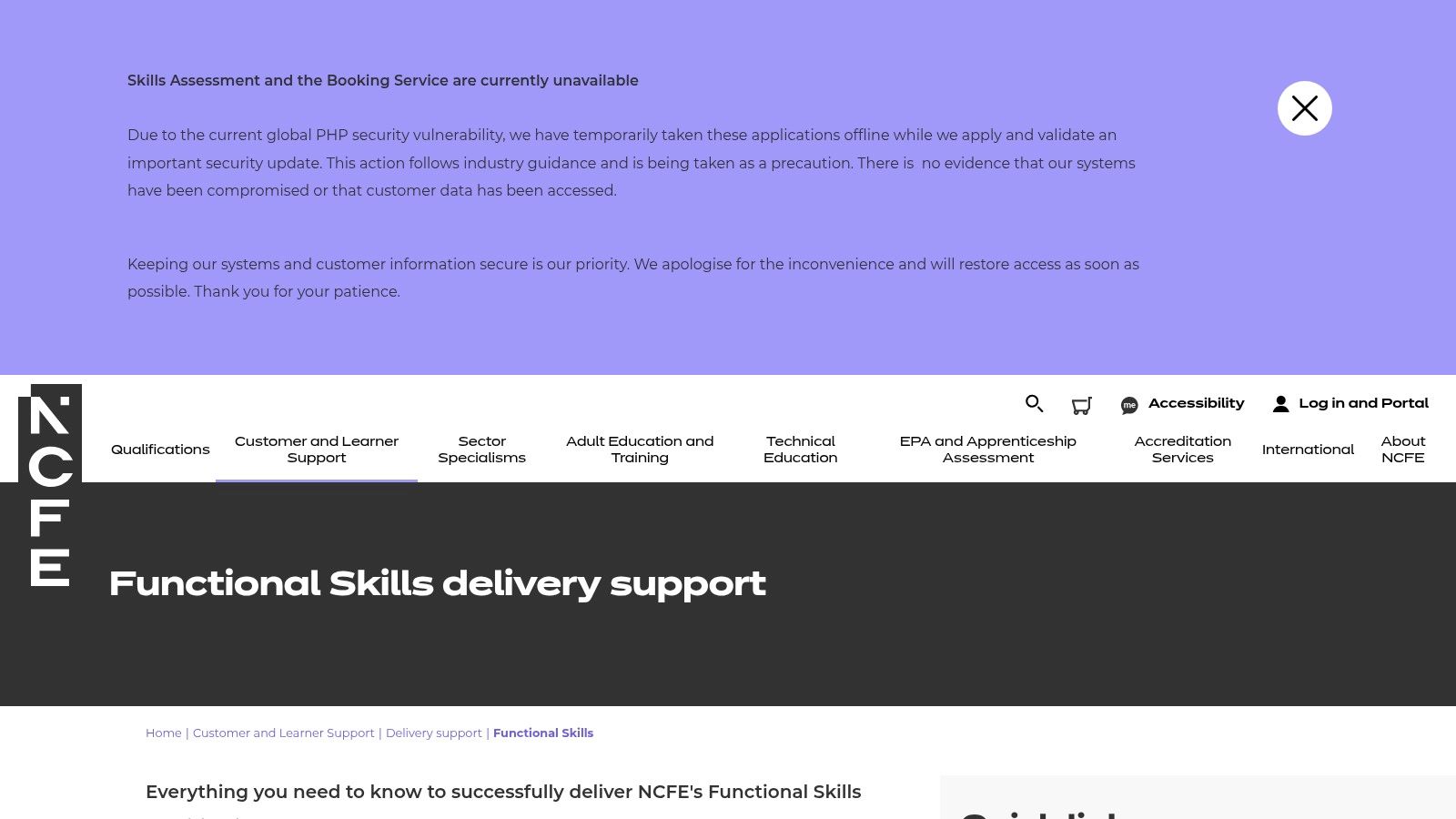 NCFE Functional Skills support