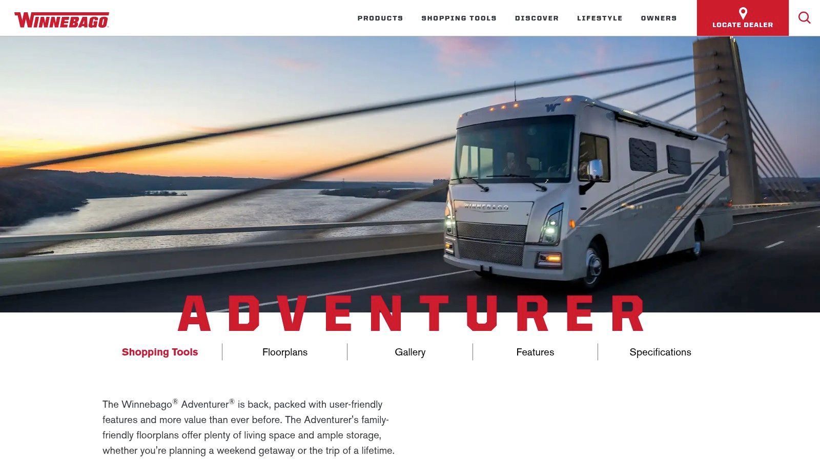 Winnebago Adventurer used Class A motorhome