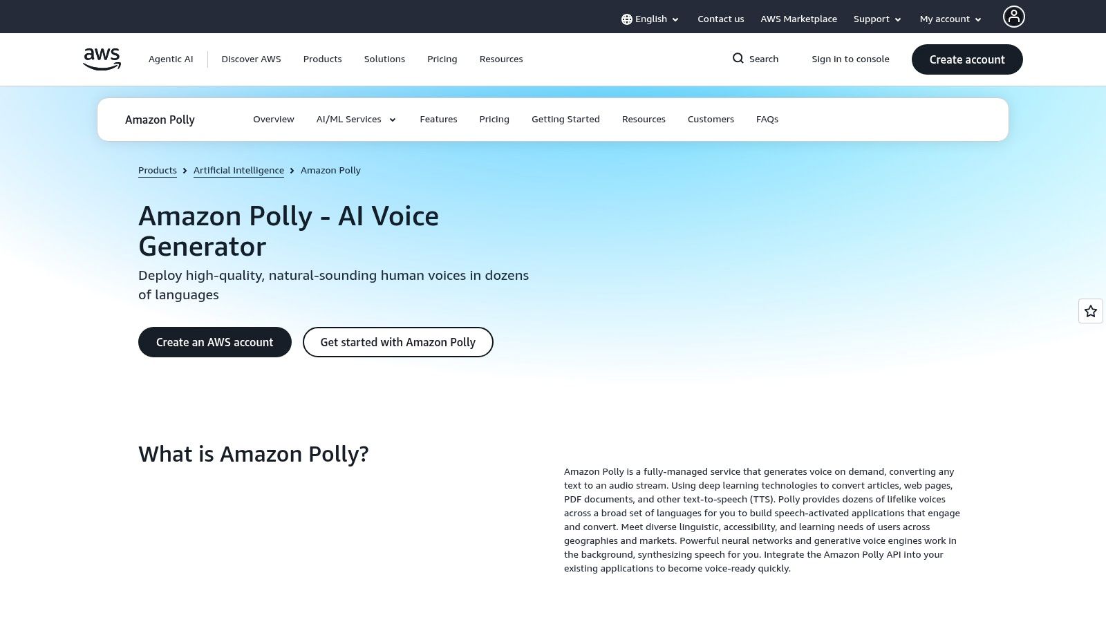 Amazon Polly (Neural TTS)