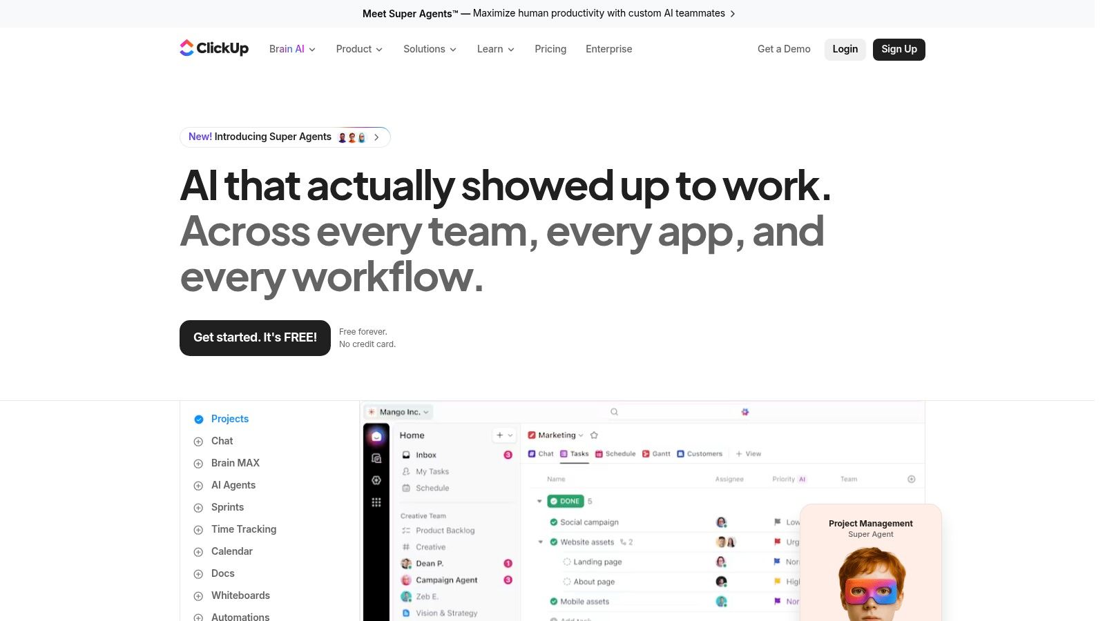 ClickUp (with ClickUp AI/Brain)