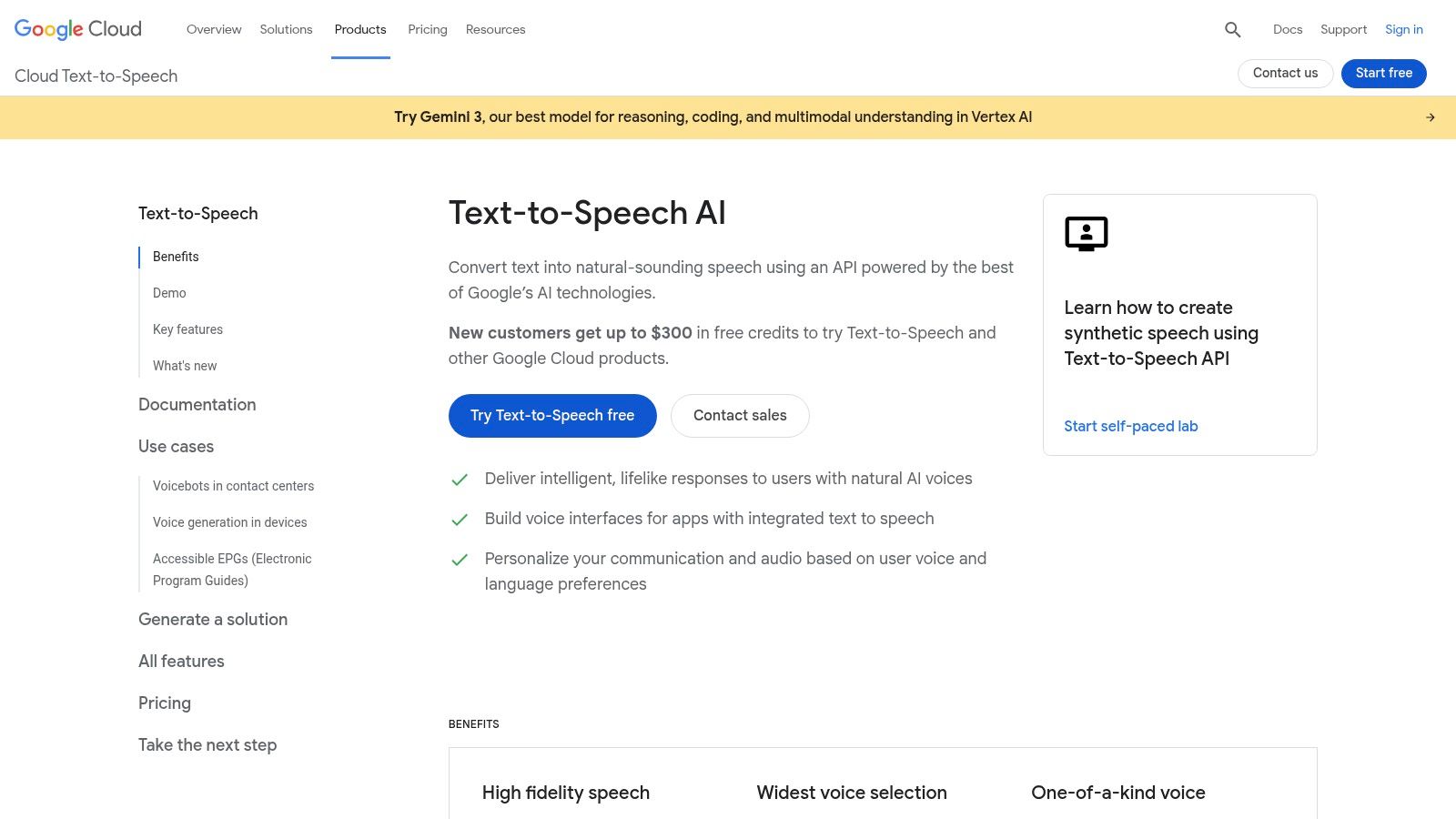 Google Cloud Text-to-Speech