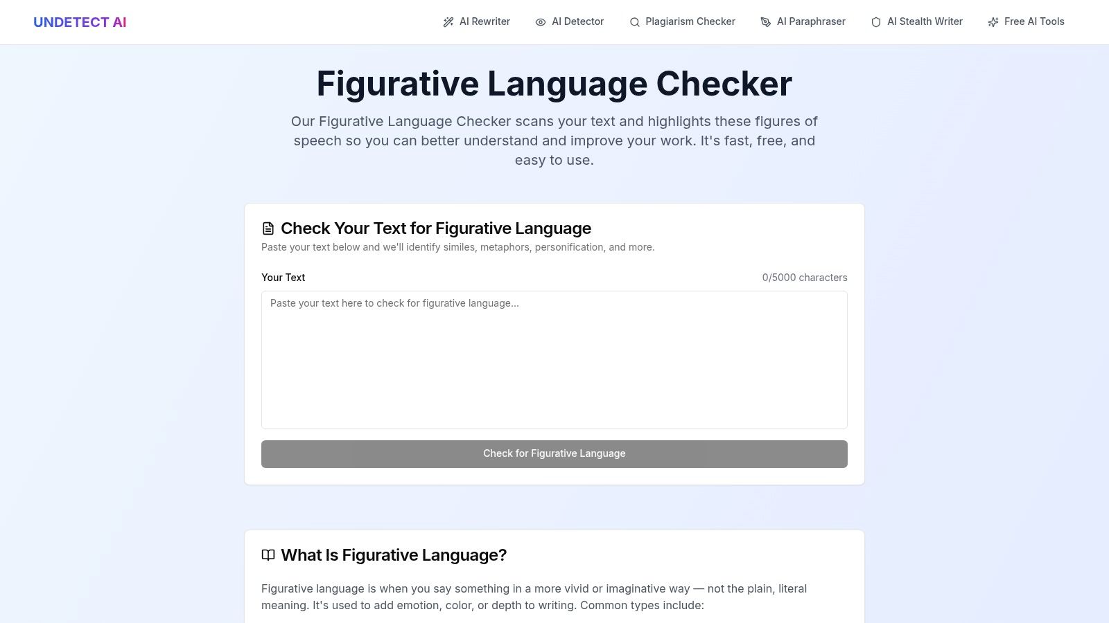 UndetectAI – Figurative Language Checker