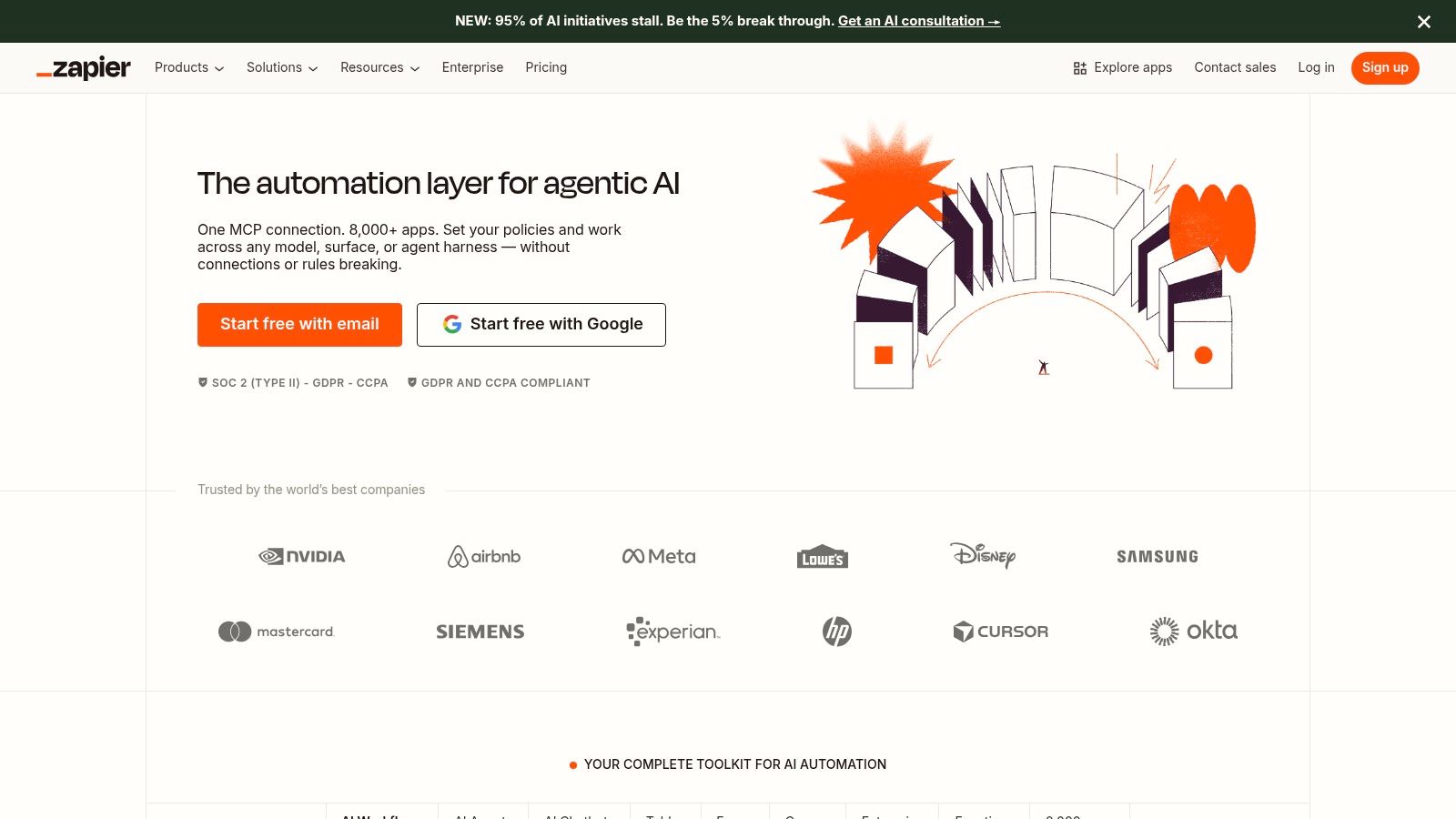 Zapier AI automation interface
