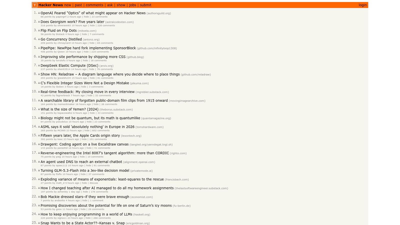 Hacker News Show HN