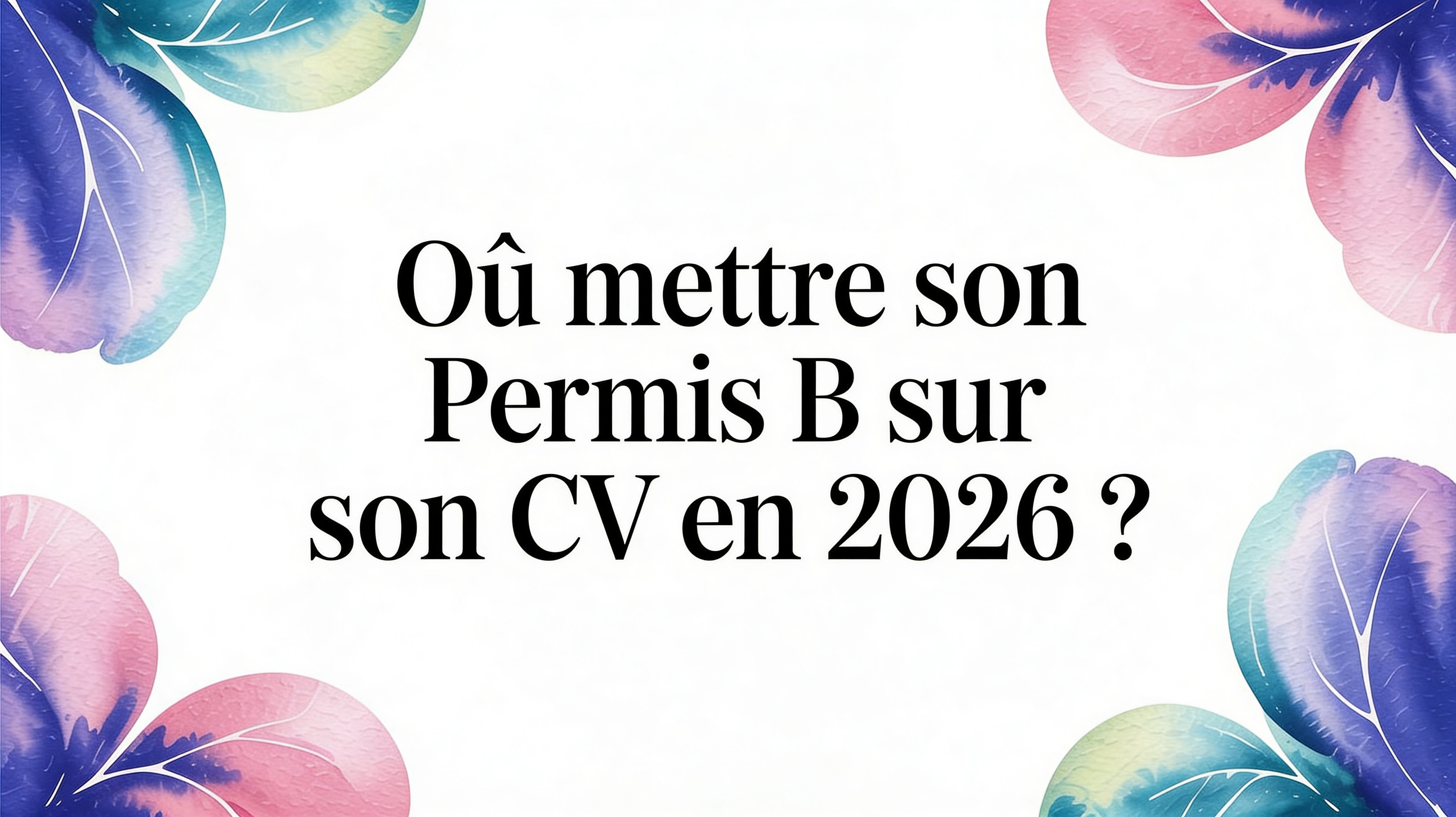 Où mettre permis b cv sur votre CV en 2026 ?