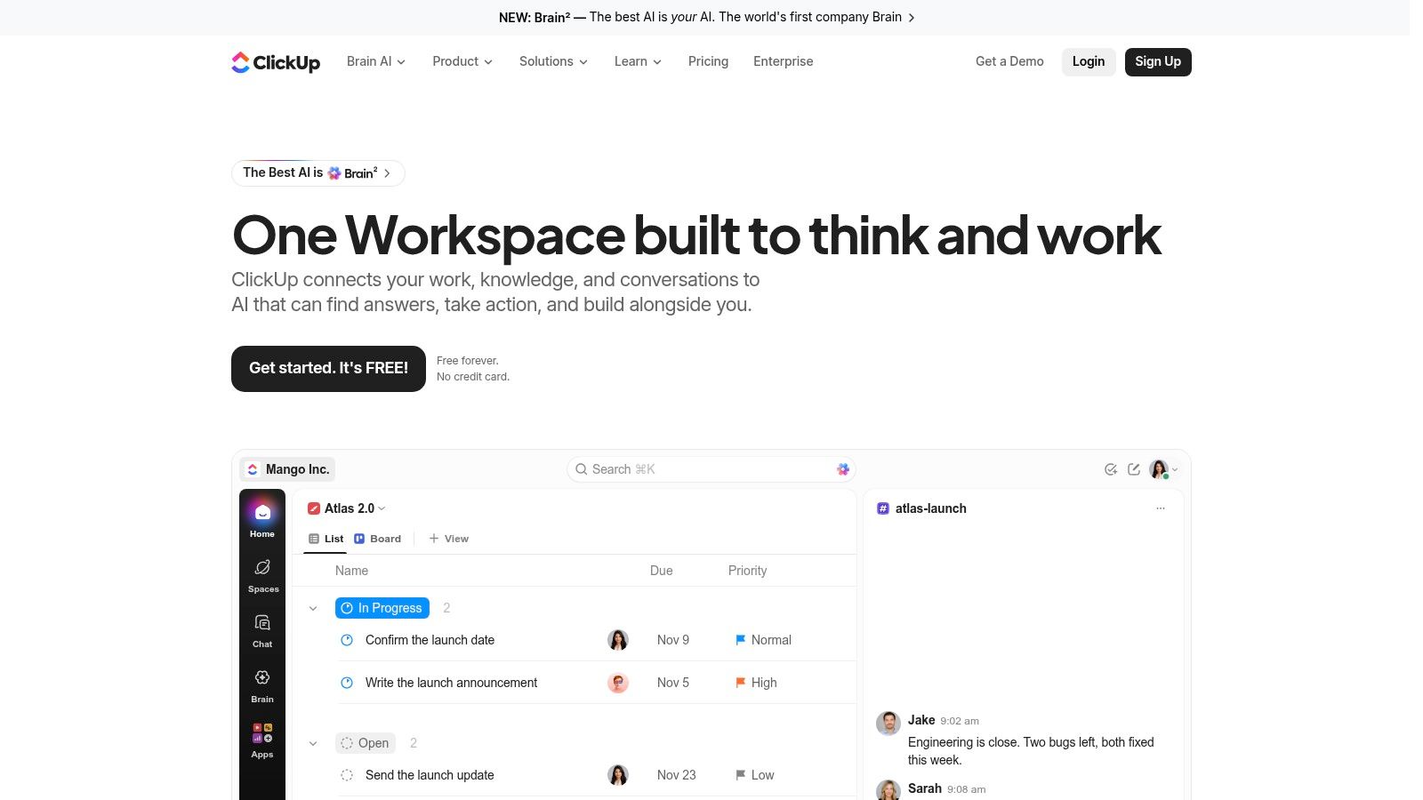 ClickUp project dashboard