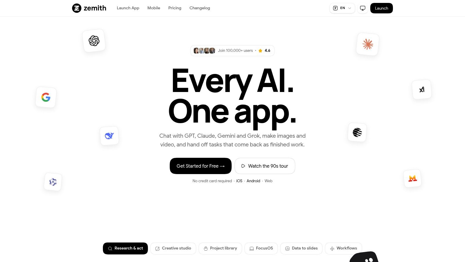 Zemith AI productivity workspace