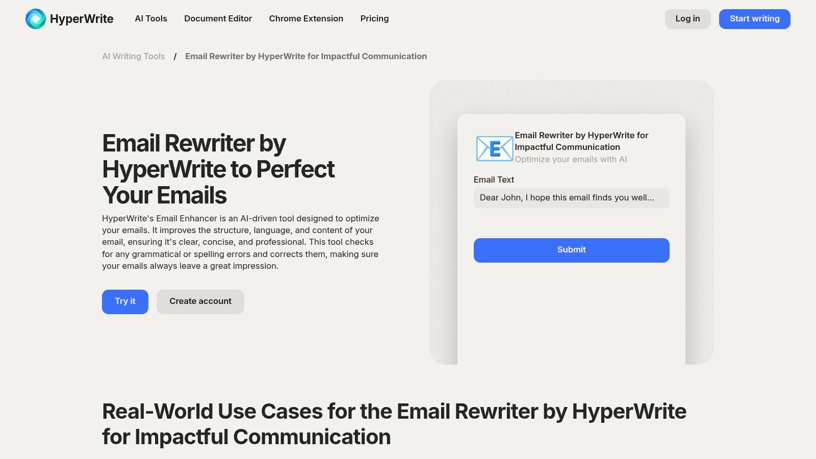 HyperWrite Email Enhancer
