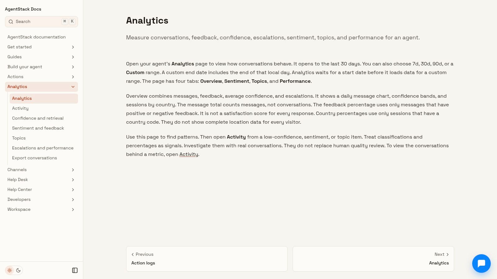 Docs - Analytics