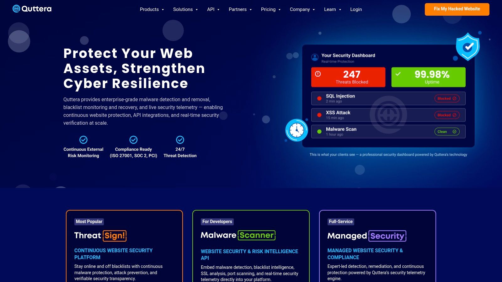 Quttera Website Malware Scanner and ThreatSign