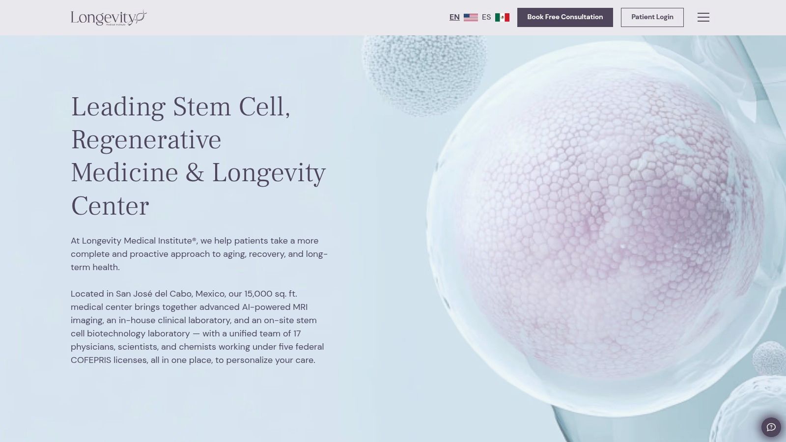 Screenshot from https://www.longevity-institute.com