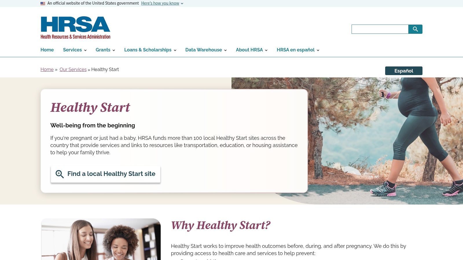 Healthy Start local projects funded by HRSA
