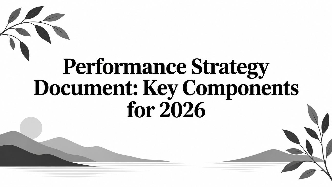 Performance Strategy Document: Key Components for 2026