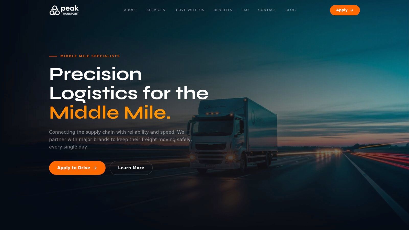 Screenshot from https://peaktransport.co