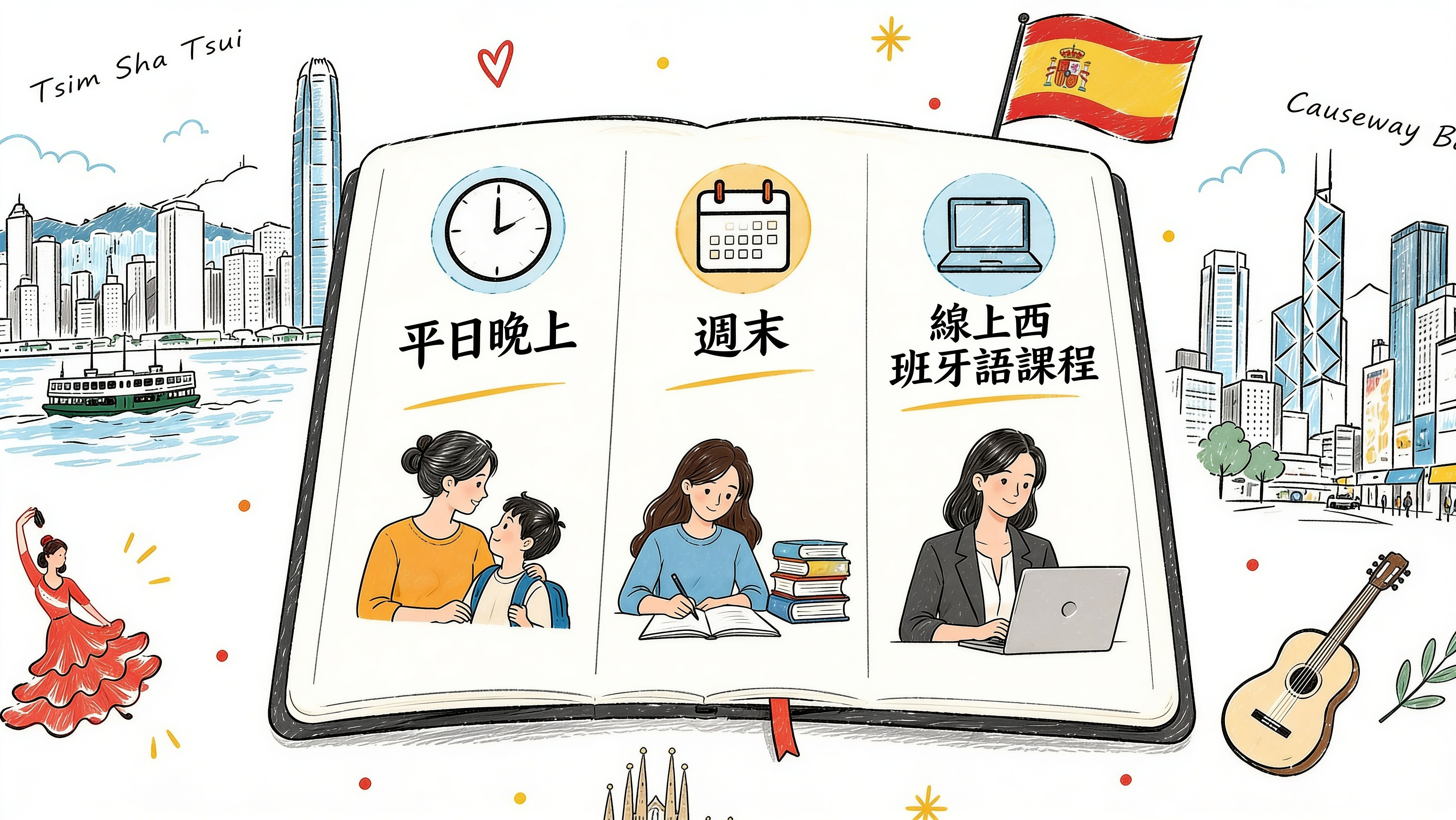 香港西班牙文課程時間表2026/27：平日、周末及網課時段選擇指南