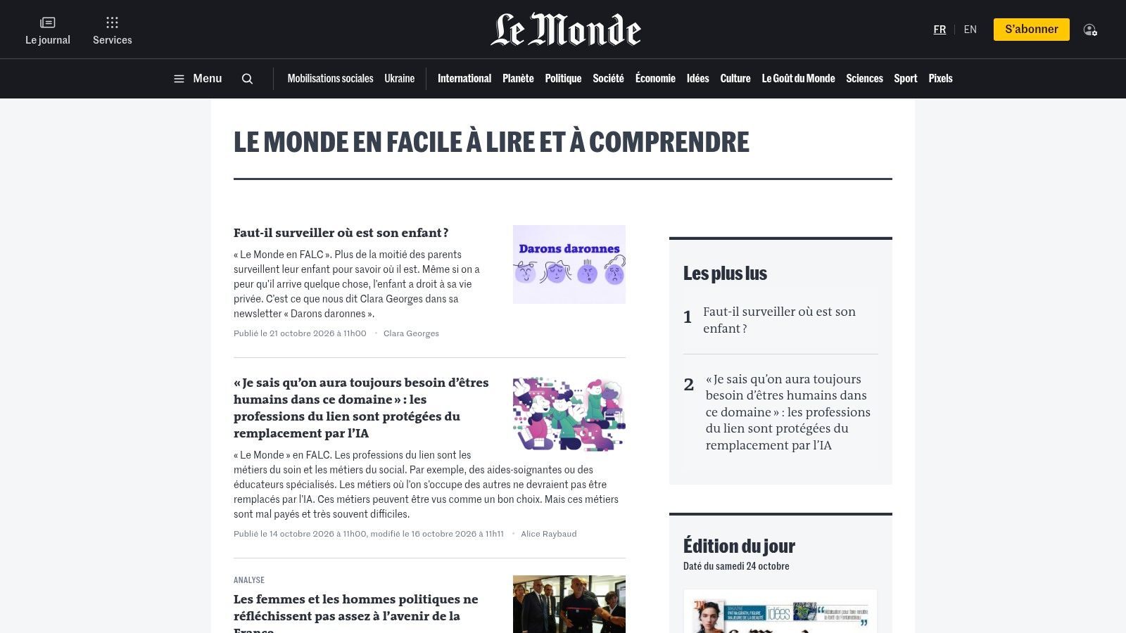 Le Monde「Le Monde en FALC」