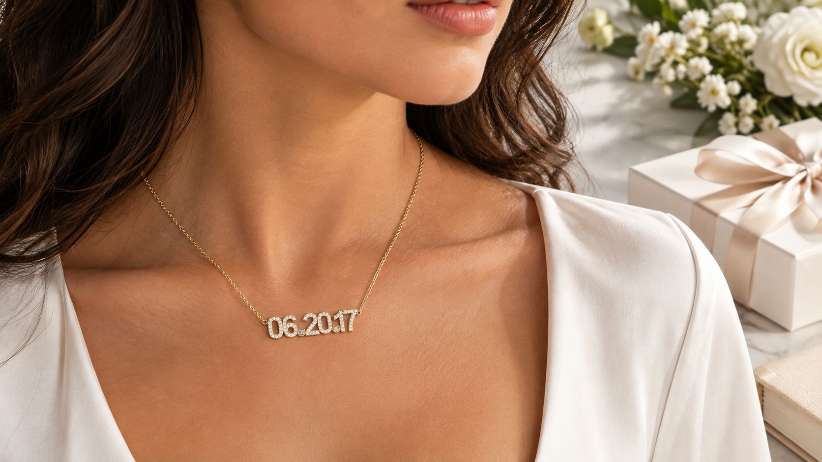14k Date Necklace