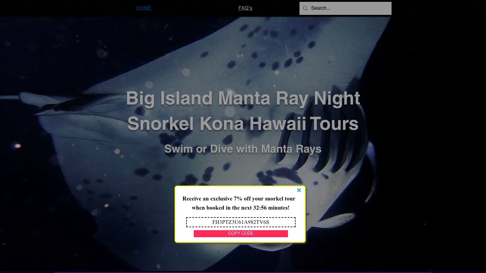 Screenshot from https://www.mantaraynightsnorkelhawaii.com