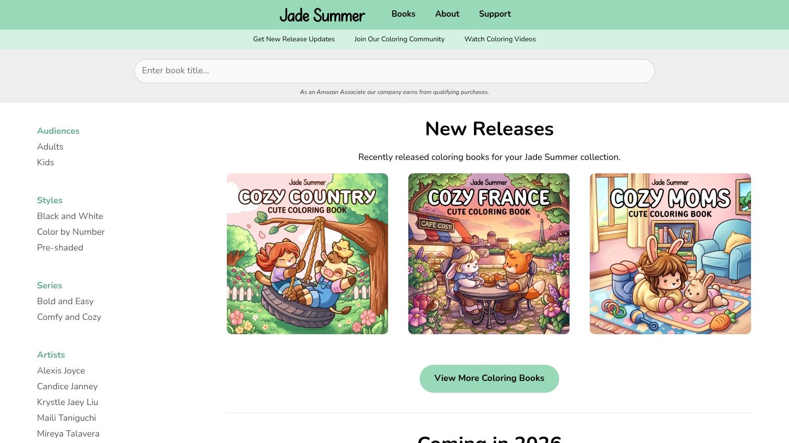 Jade Summer, Autumn Coloring Book (digital + paperback)