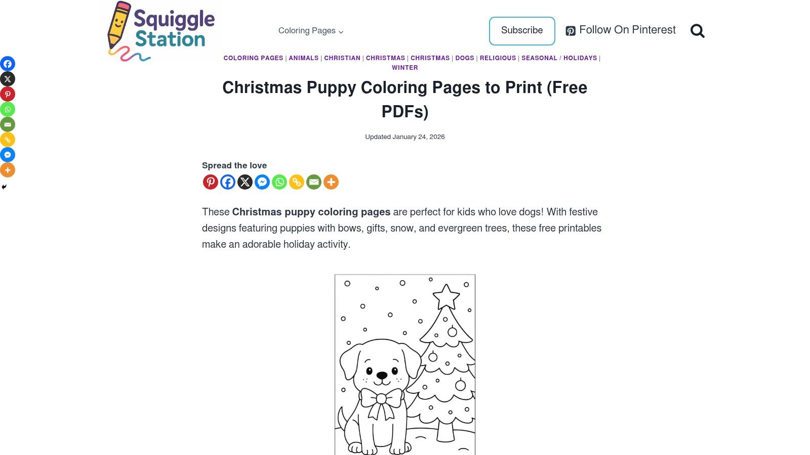 Squiggle Station: Quick and Easy Christmas Puppy Pack