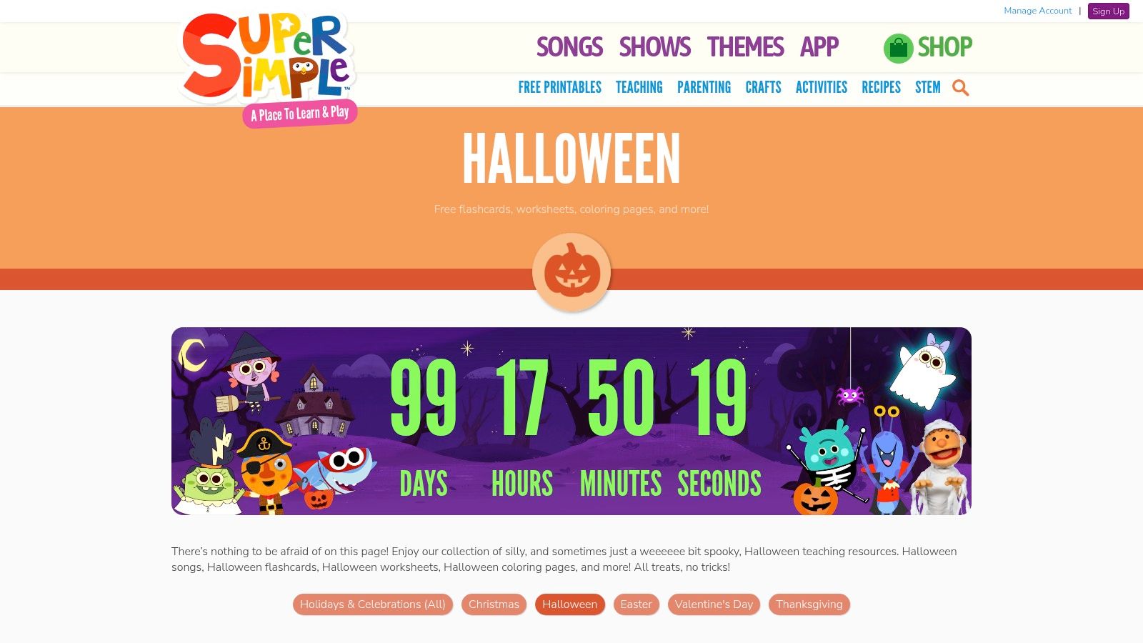 Super Simple, Halloween Coloring Pages