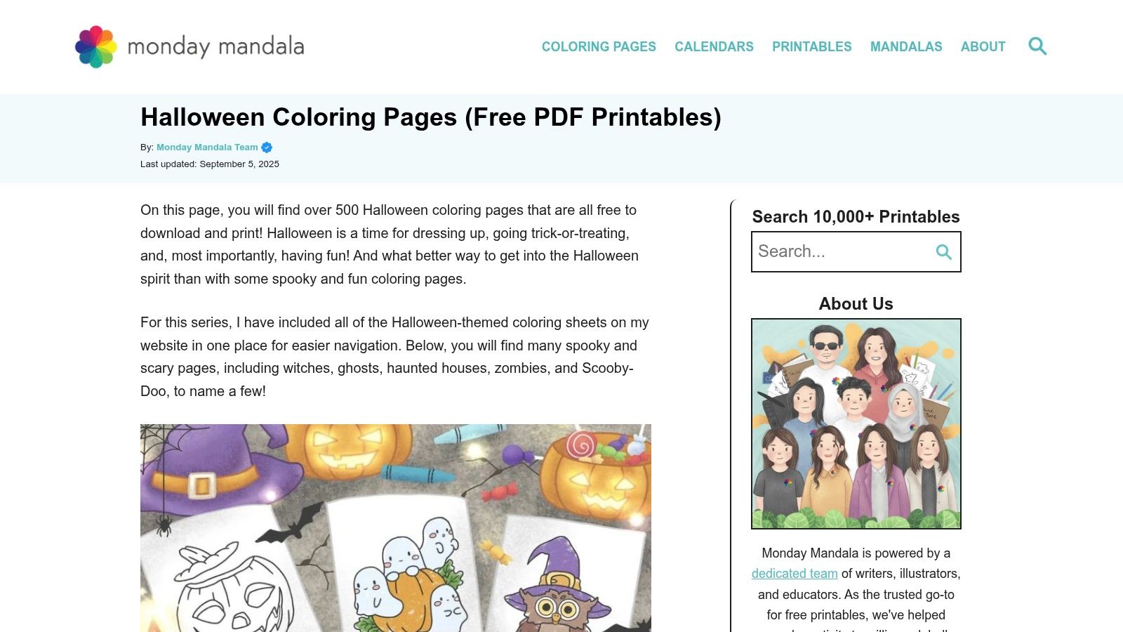 Monday Mandala, 500+ Free Halloween Coloring Pages