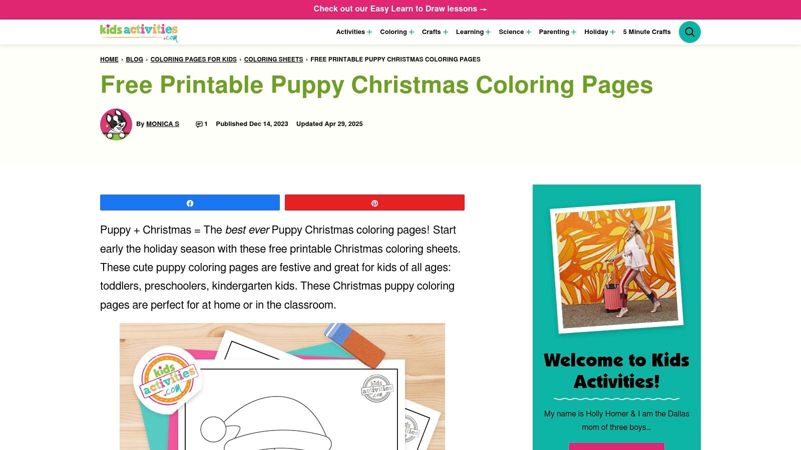 Kids Activities Blog: Classroom-Ready Puppy Pages