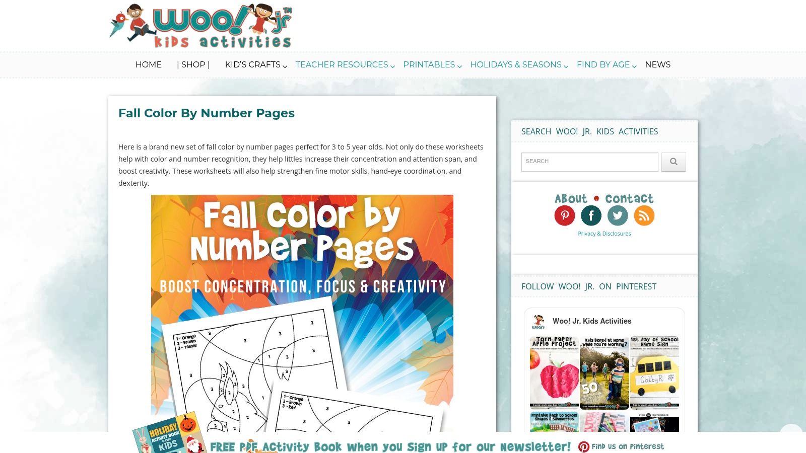 Woo! Jr. – Fall Coloring (Kids and Adults)