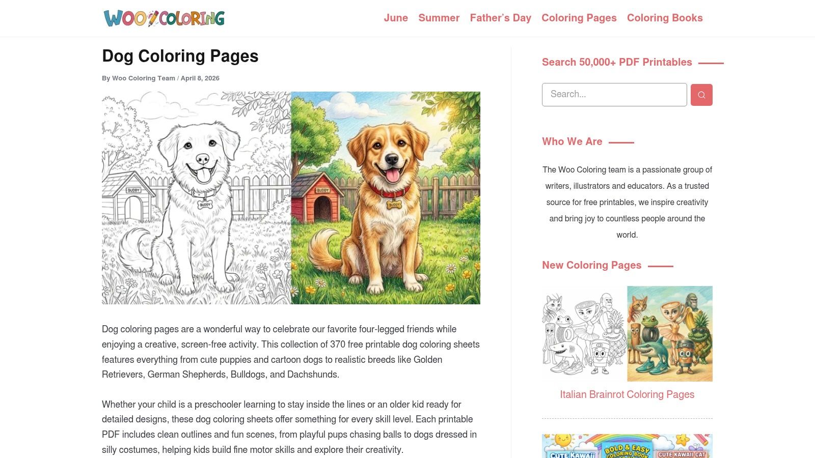 WooColoring – Dog Pages With Christmas Themes (incl. Clifford)