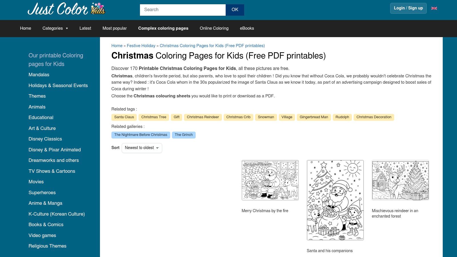 JustColor (Kids): Cozy Christmas Fireplace Scene