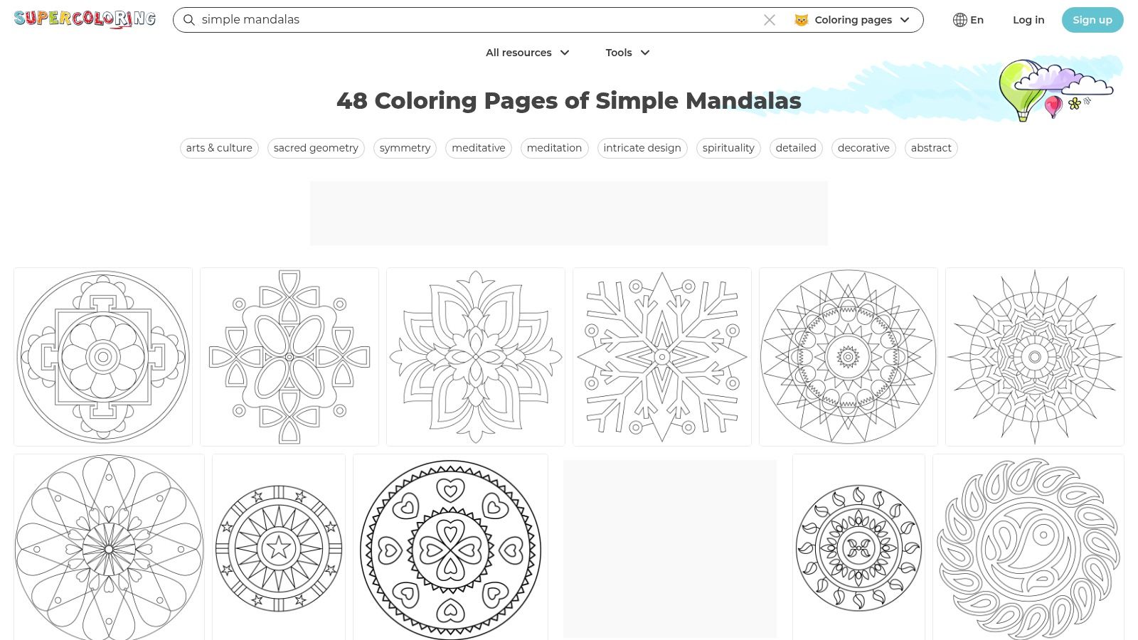 SuperColoring, Simple Mandalas