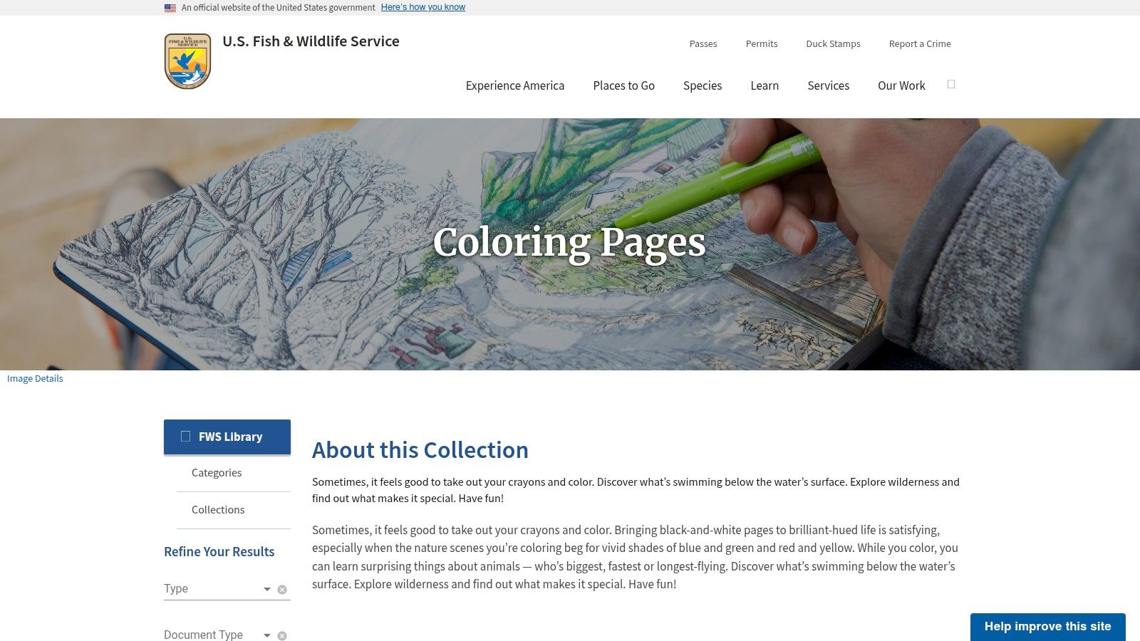 U.S. Fish & Wildlife Service – Coloring Pages