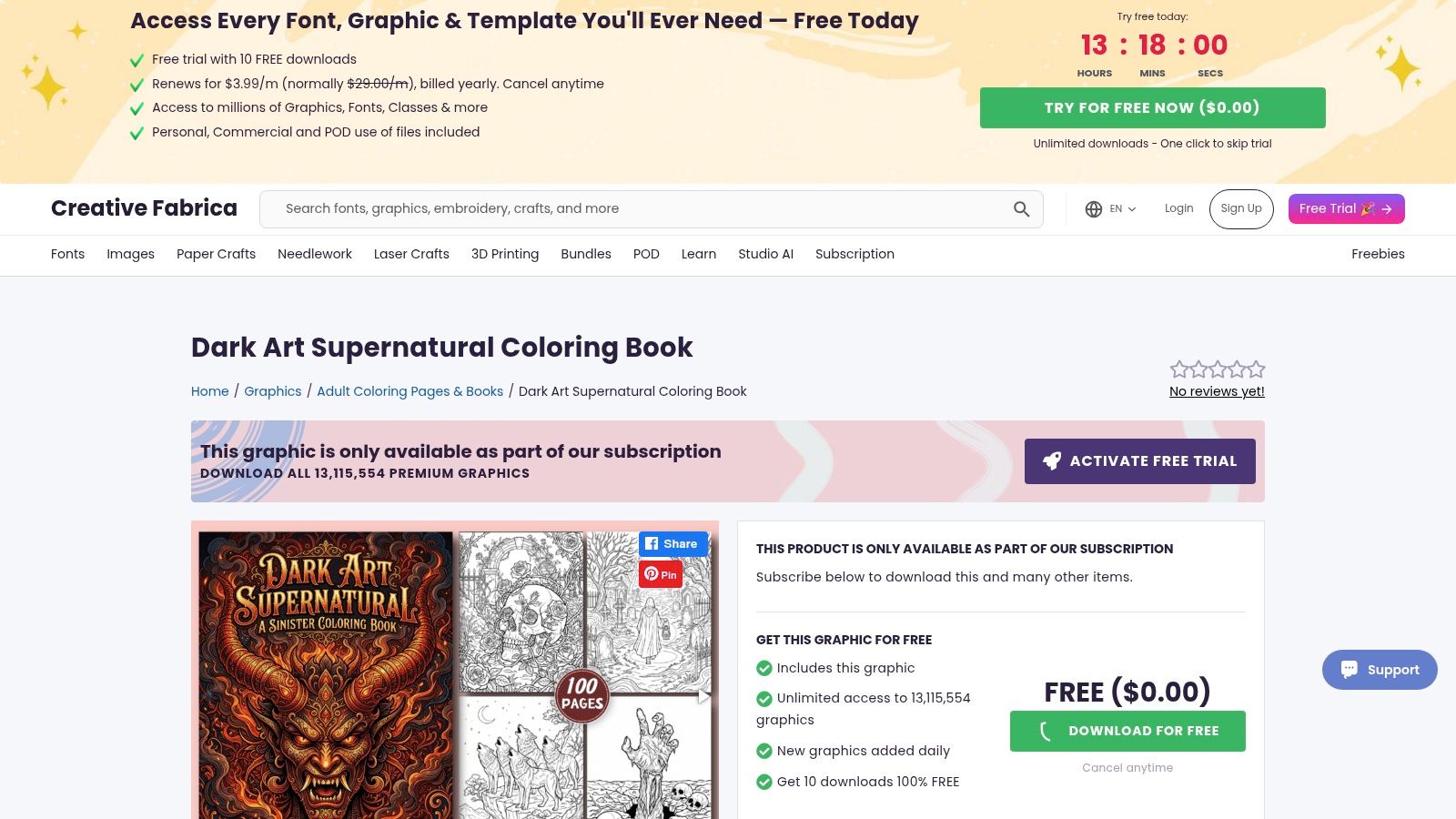 Creative Fabrica – Curated gothic coloring page bundles