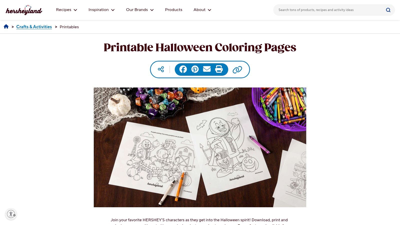 Hersheyland, Brand-Themed Halloween Coloring Pages