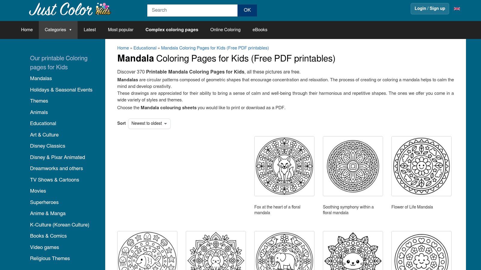 Just Color (Kids), Simple Mandala Collection
