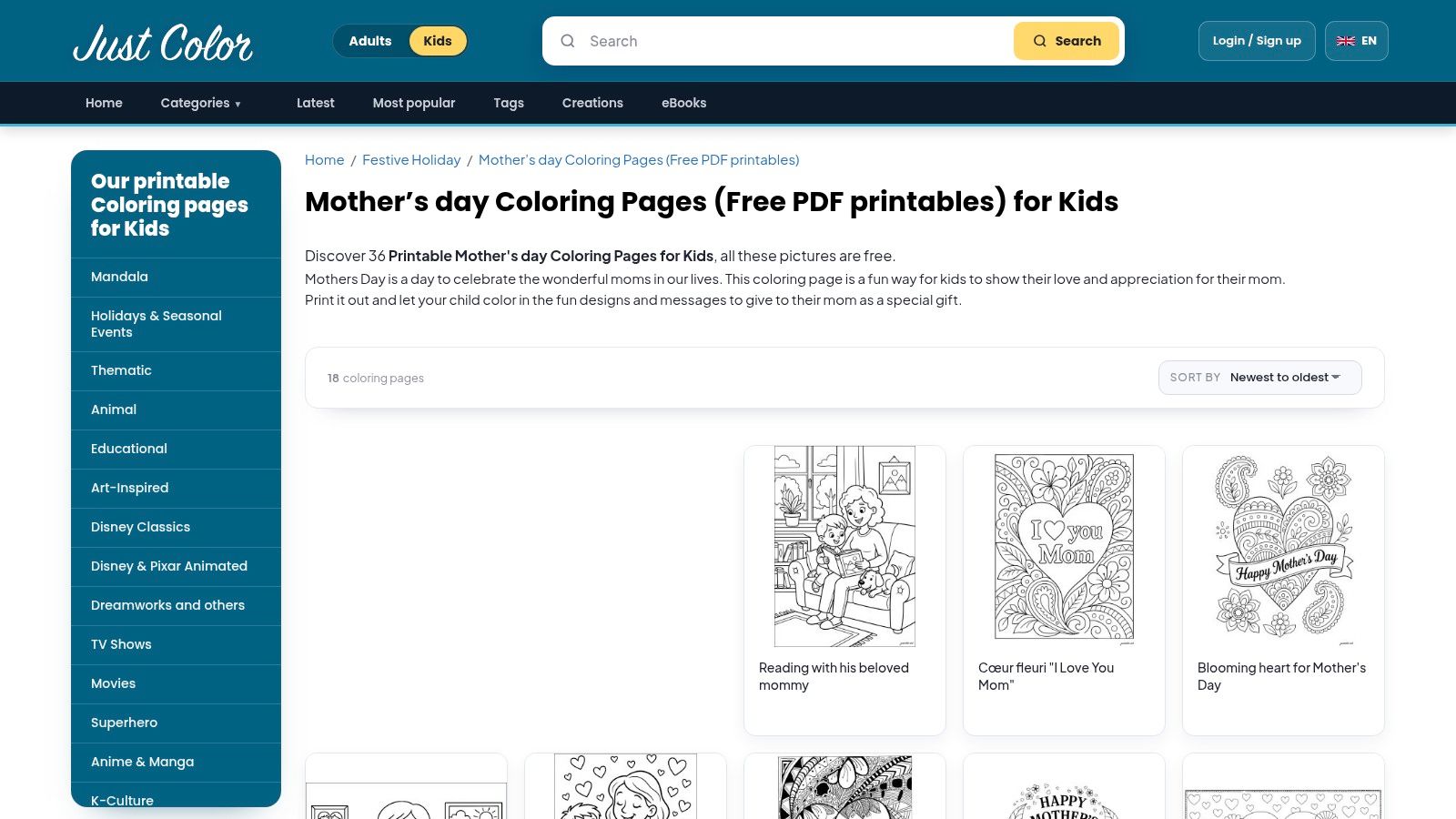 Just Color Kids, Mother's Day Collection
