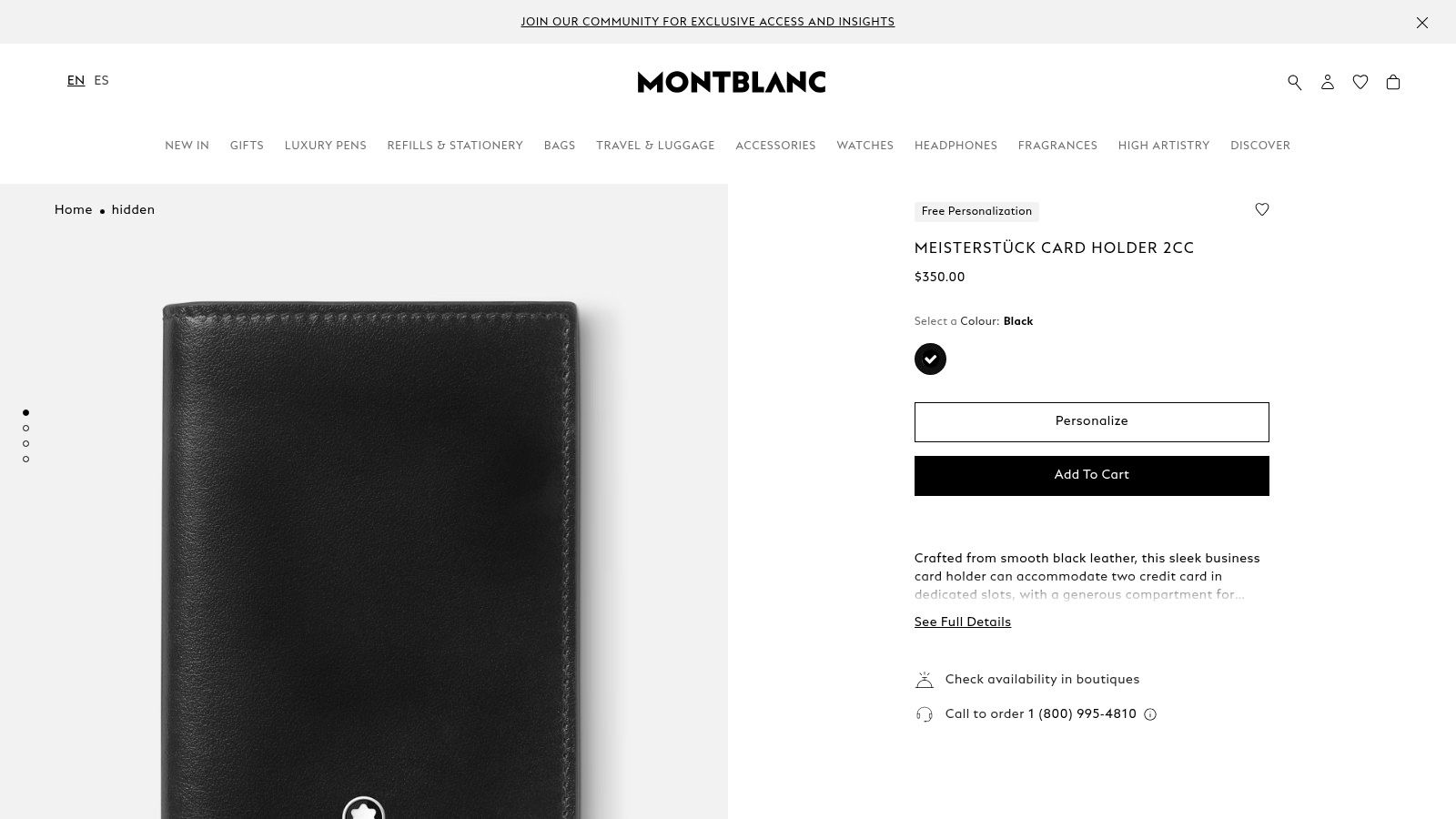 Montblanc Meisterstück Card Holder 2cc